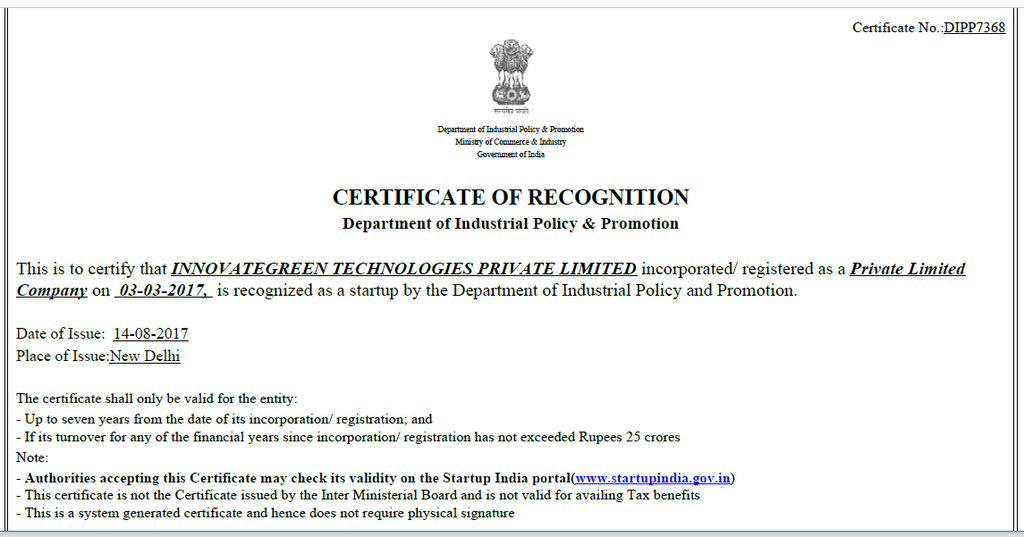 CertificateOfRecognition
