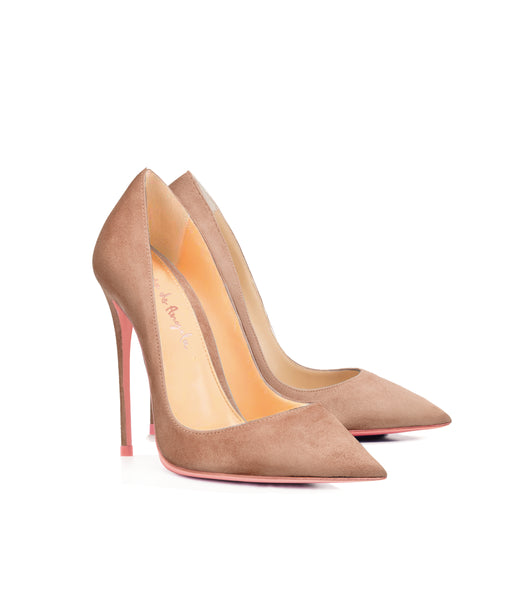 nude suede shoes