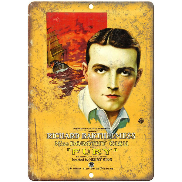 Richard Barthelmess Dorothy Gish Fury 10" X 7" Reproduction Metal Sign I103