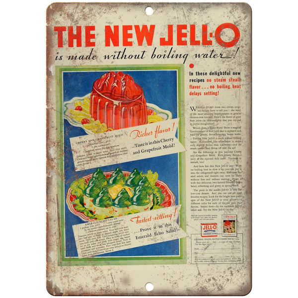 New Jell-O Vintage Ad 10" X 7" Reproduction Metal Sign N287