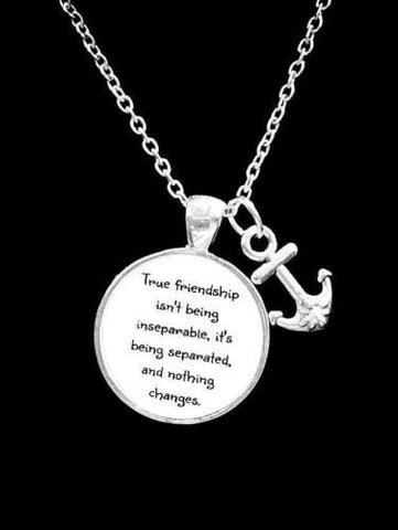 Best Friends True Friendship Long Distance Friend Anchor Gift Necklace