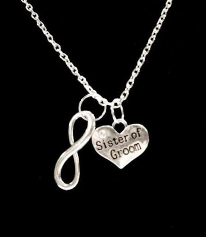 Infinity Sister Of The Groom Gift Bridal Wedding Party Necklace
