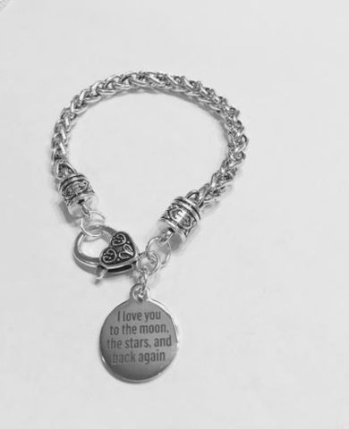 I Love You To The Moon The Stars And Back Gift Mom Wife Daughter Charm Bracelet