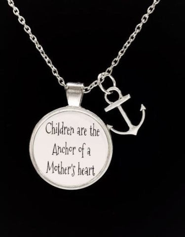 Children Are The Anchor Of A Mother's Heart Gift For Mother's Day Quote Necklace