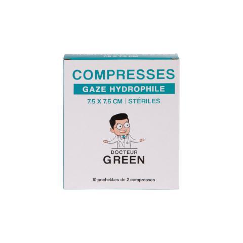 DR GREEN DR GREEN 10 Compresses Gaze hydrophile 7,5cm x 7,5cm