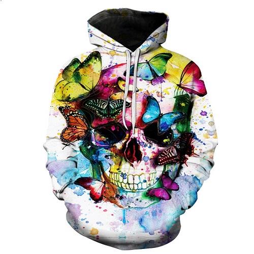 butterfly skull hoodie