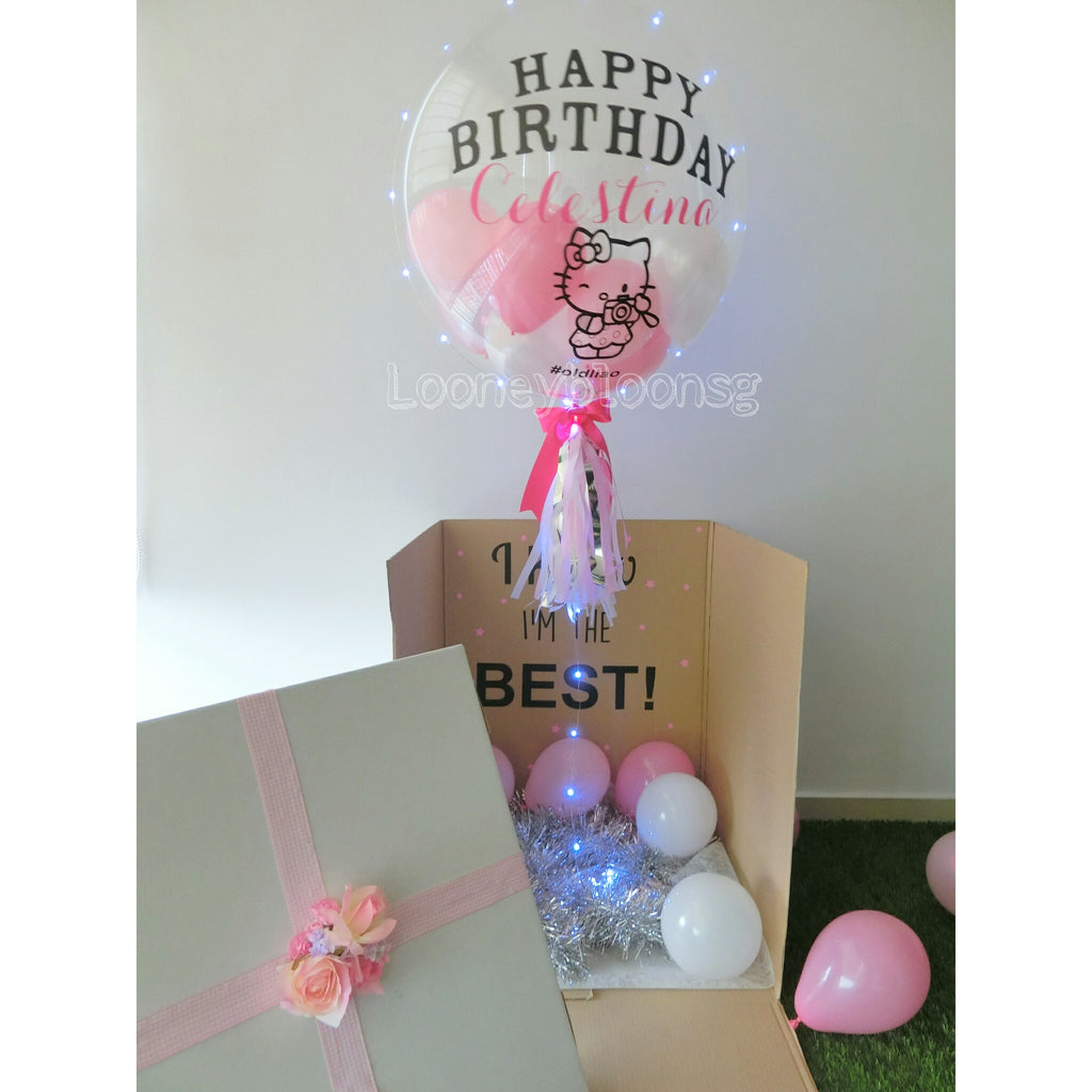Surprise Box with 24" Customised balloon Looney Bloons