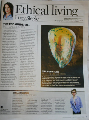 Ethical Living, with Lucy Siegle for Observer Magazine