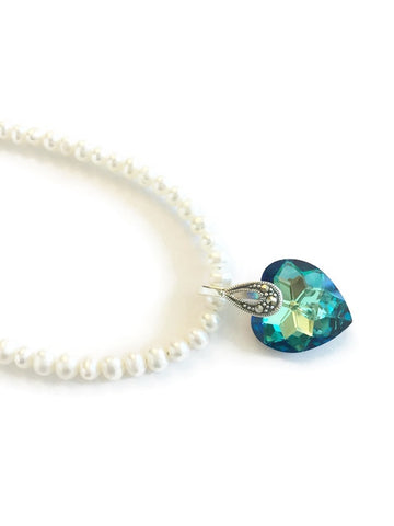 Pearls with Swarovski pendant