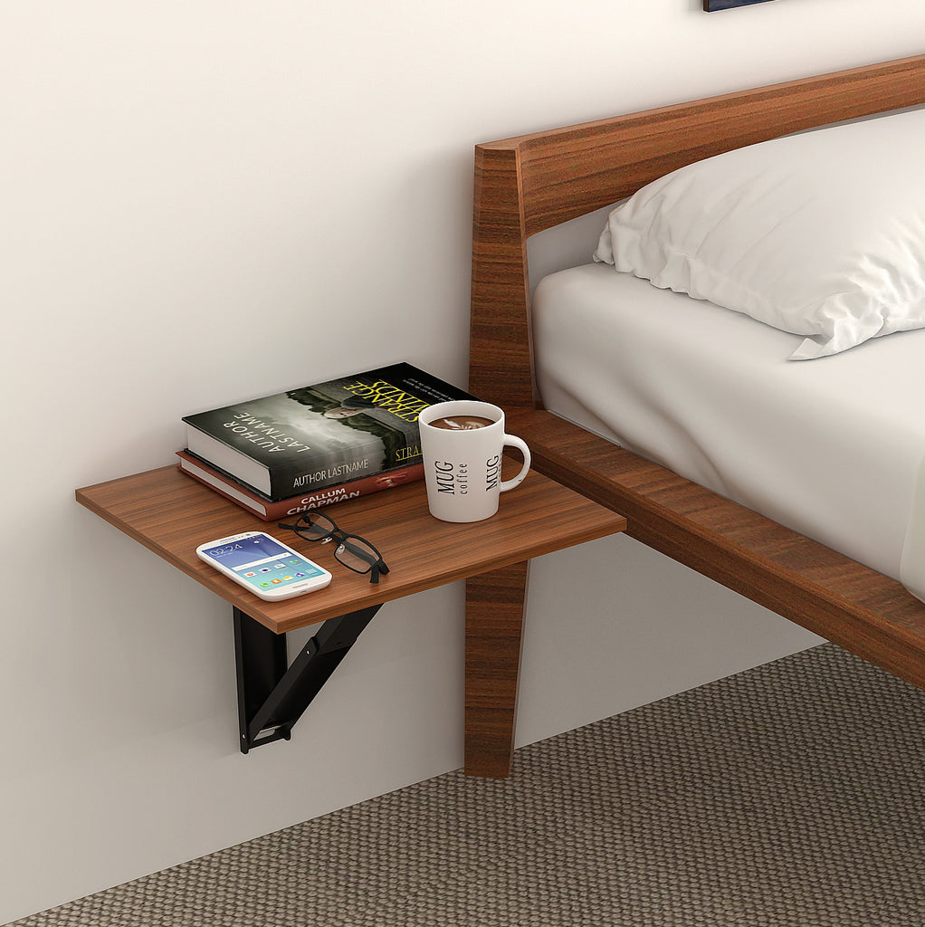 Hemming Wall Mounted Folding Bed Side Table - Set of 2 – Bluewud