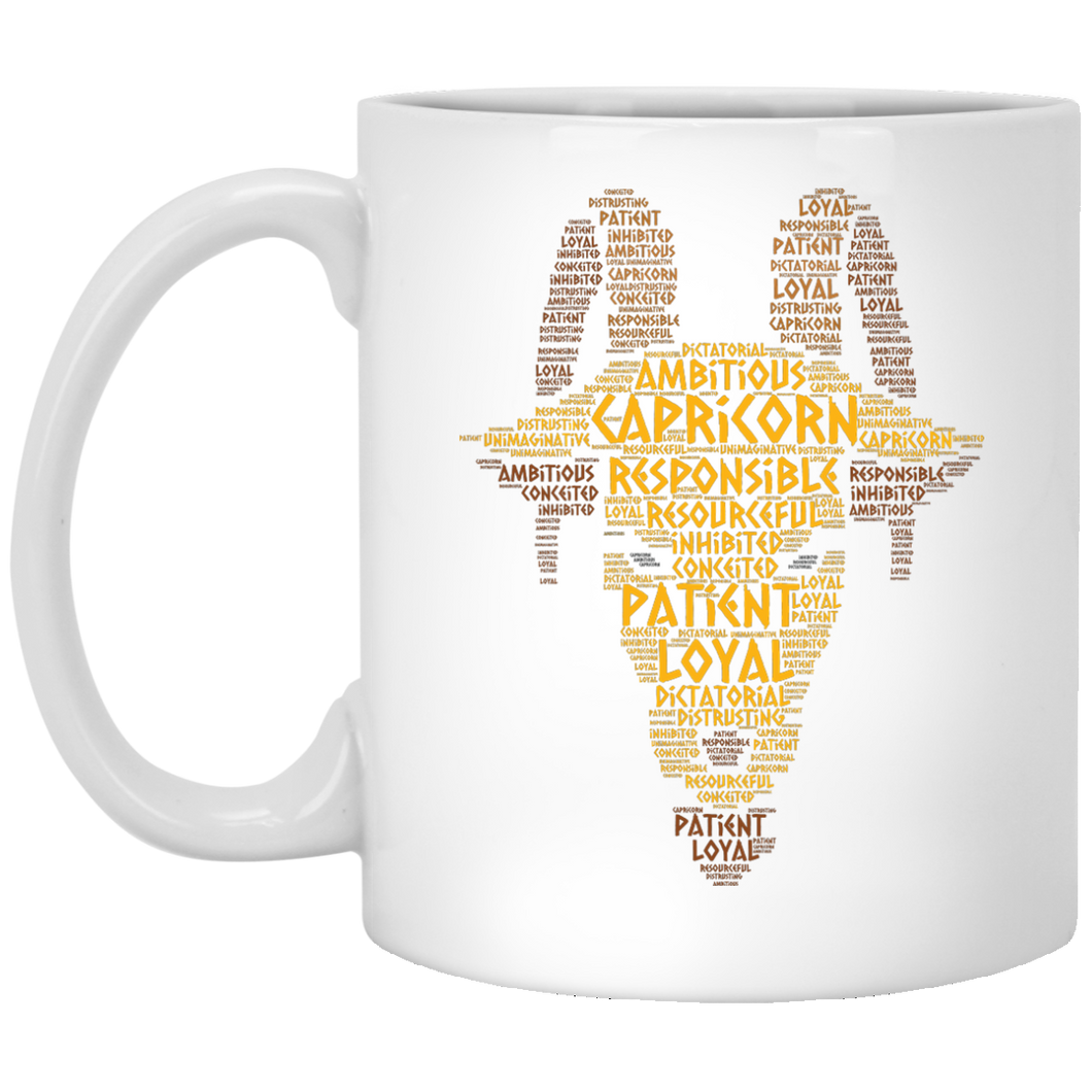 Zodiac Capricorn Horoscope Birth Sign Word Cloud Coffee Mug