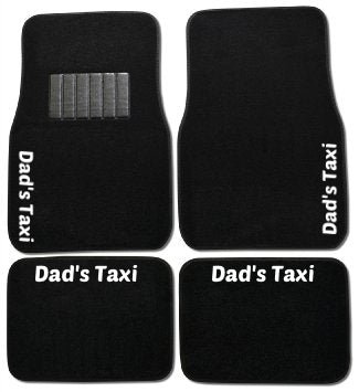 Personalised Carpeted Car Mats Black Set Of 4 Universal Size