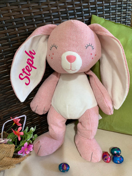 personalised pink bunny