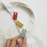 Yellow 90s Tetris Toy Wooden Pin - PN040