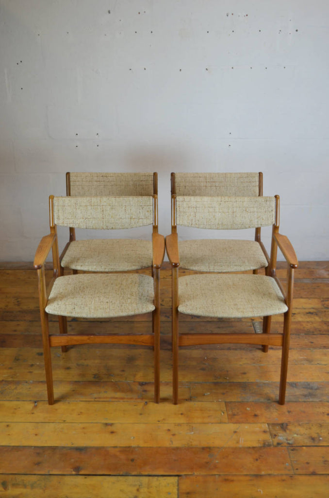 set of four mid century dining chairs