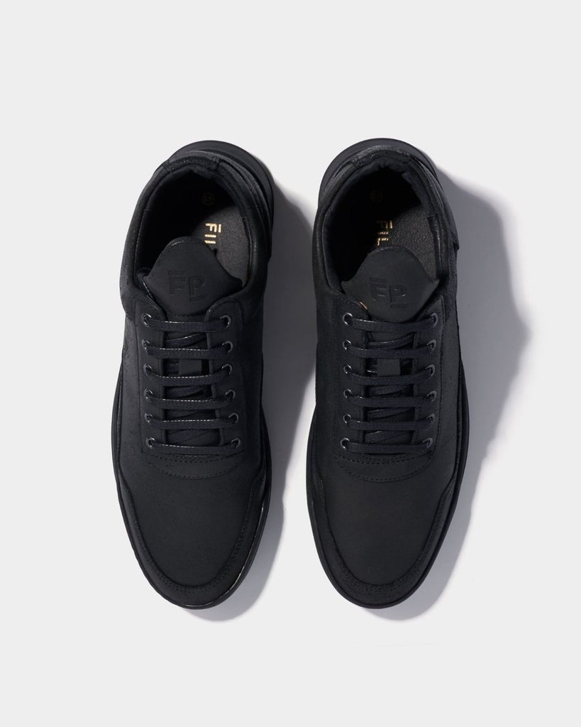 Low Top Ghost Waxed Suede All Black 
