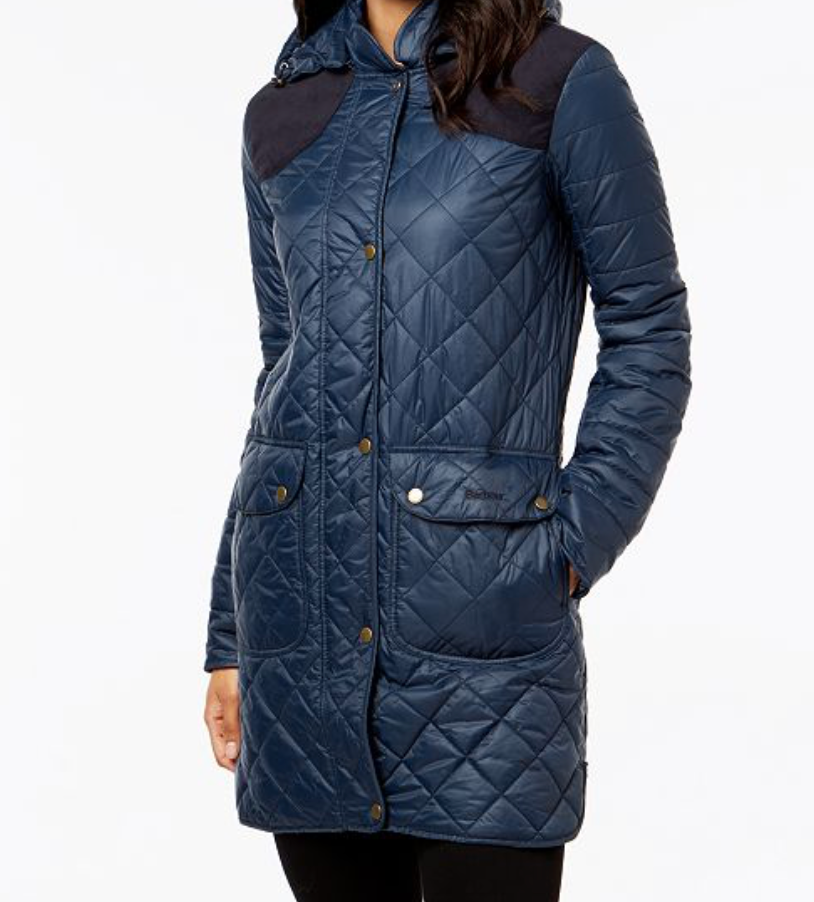 barbour greenfinch quilted packable coat