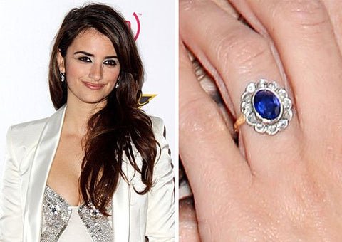 Art Deco, Sapphire, Old, Cut Diamond, Cluster Ring, engagement, celebrity, Frisr House