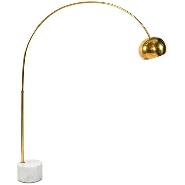 Arc Floor Lamp - Brass with Marble Base - Modernica Props