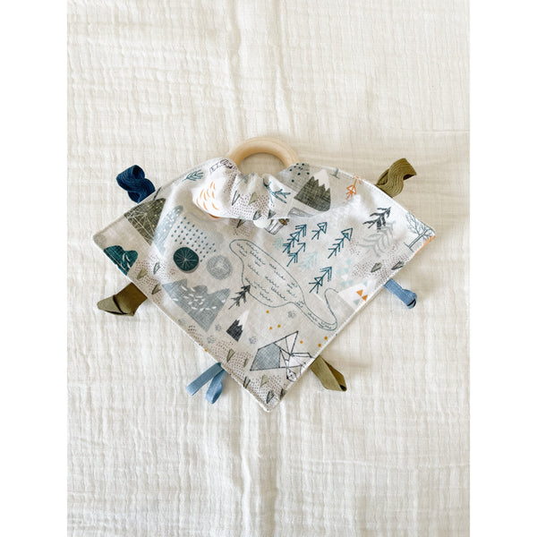 Organic Lovey Teether Toy - Mountain Map