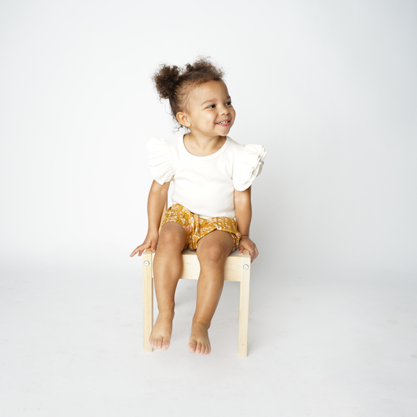 Sand Dollar Cotton Flutter Sleeve Onesie