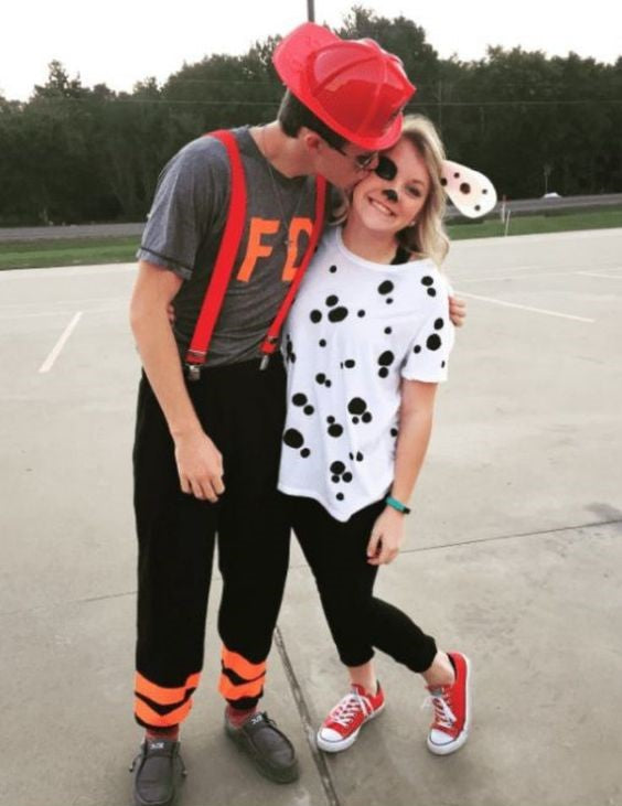 Firefighter and Dalmatian Halloween Costume
