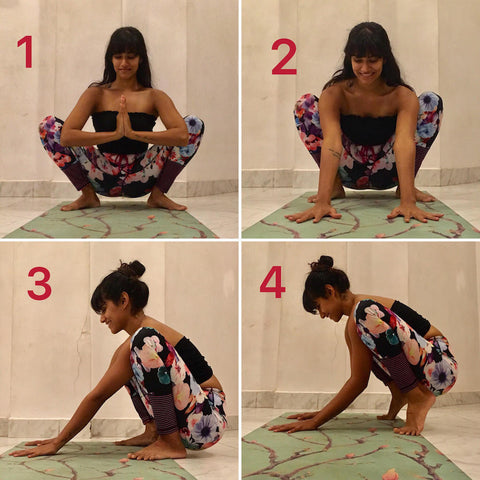 bakasana on kosha yoga mat