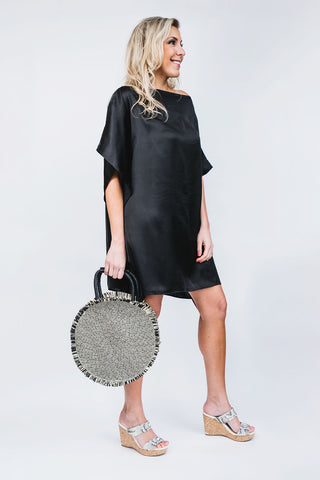 black caftan dress