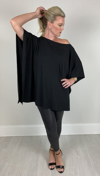 lilly top. black loose fitting top
