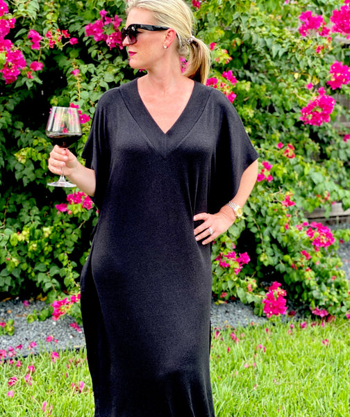 black sweater caftan