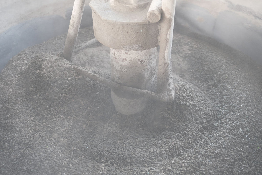 plastic sand gravel and cement mixing for eco brick