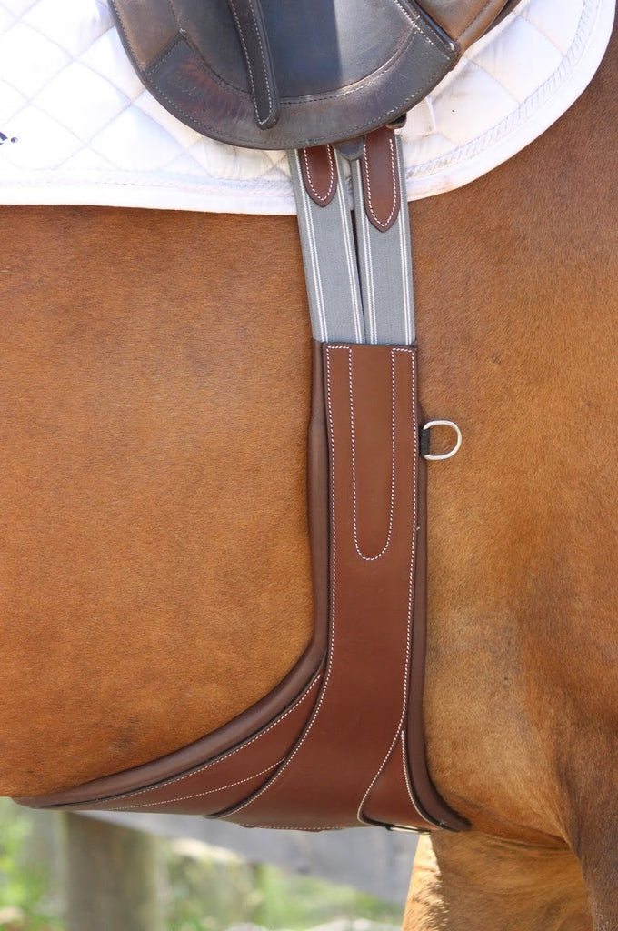 Stud Girth Jumping English Leather Padded Eventing Guart Comfort Brown 44'' 