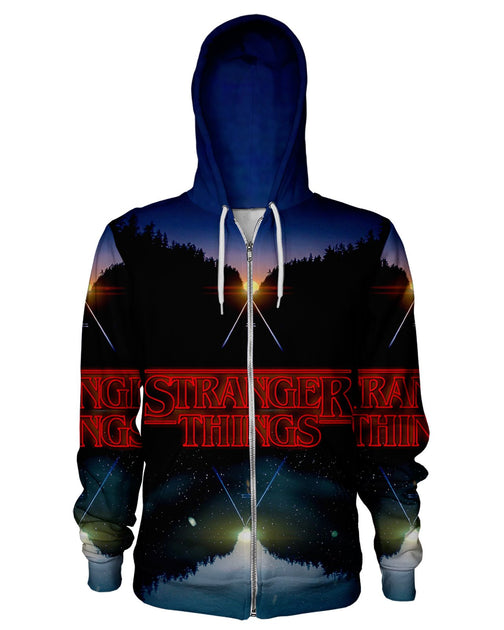 stranger things zip up hoodie