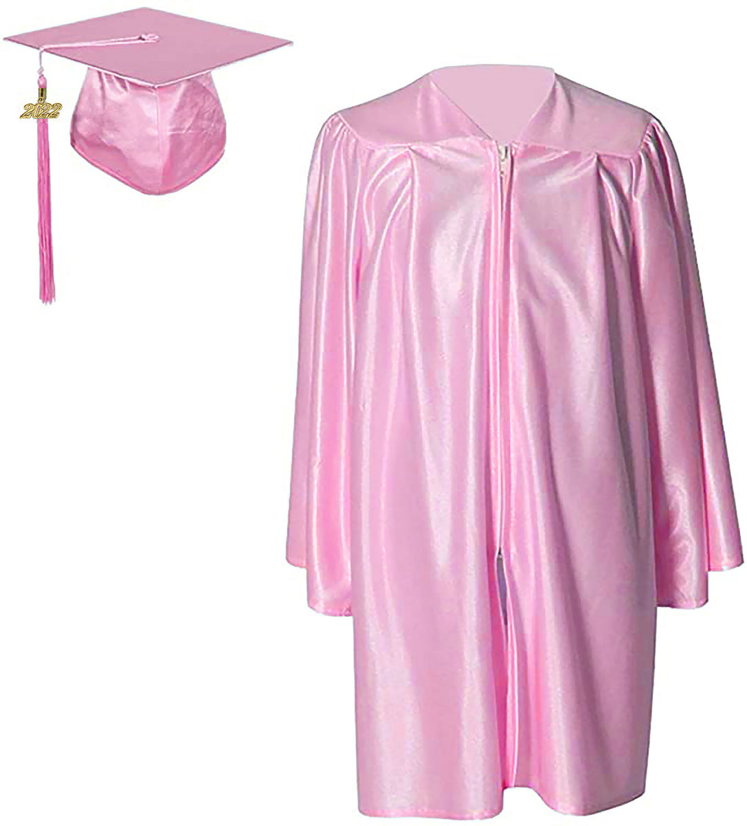 Shiny Pink Graduation Cap Gown and Tassel Cap and Gown Direct