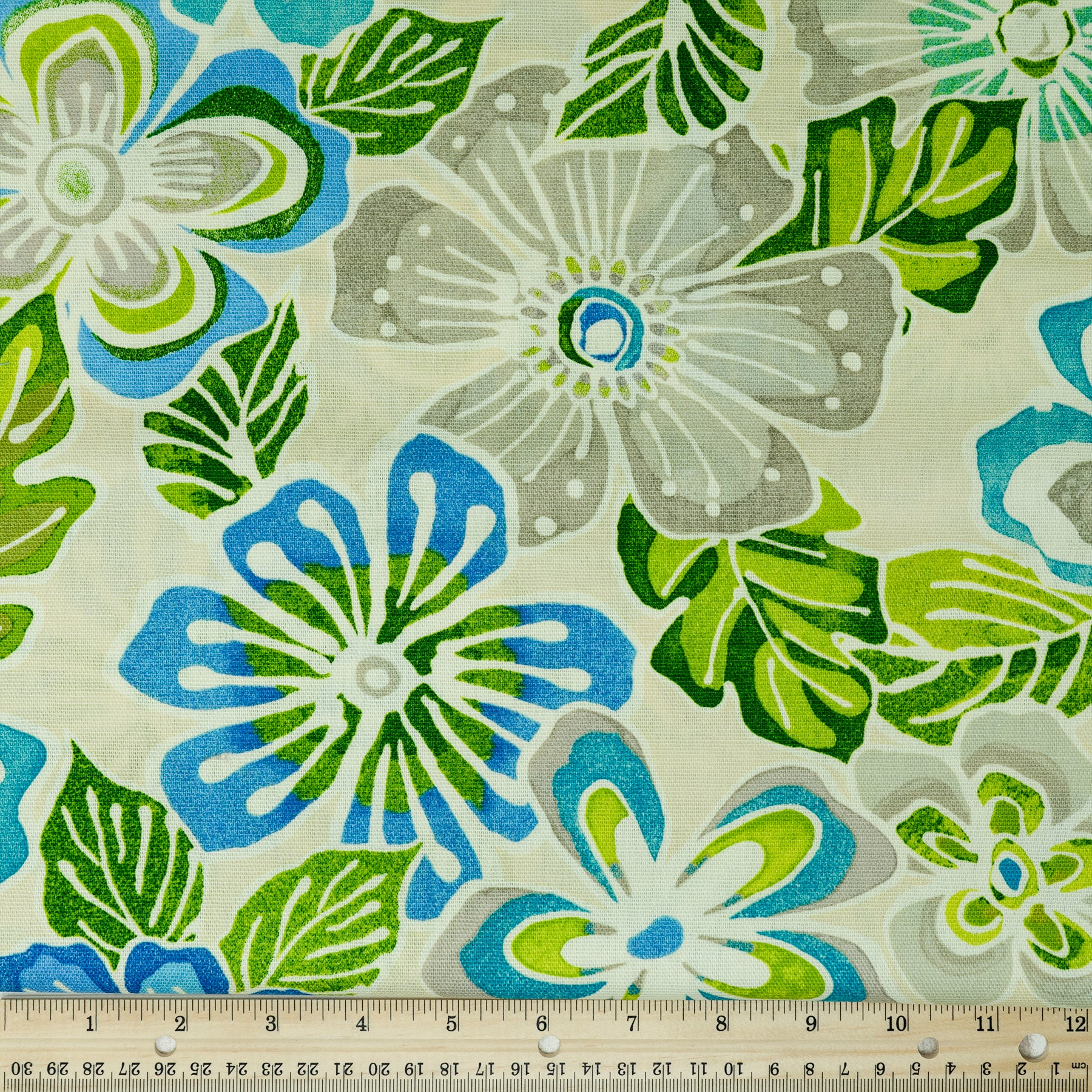 Waverly Inspirations 100% Cotton Duck 45" Width Pop Flower Print Azure Color Sewing Fabric by the Yard
