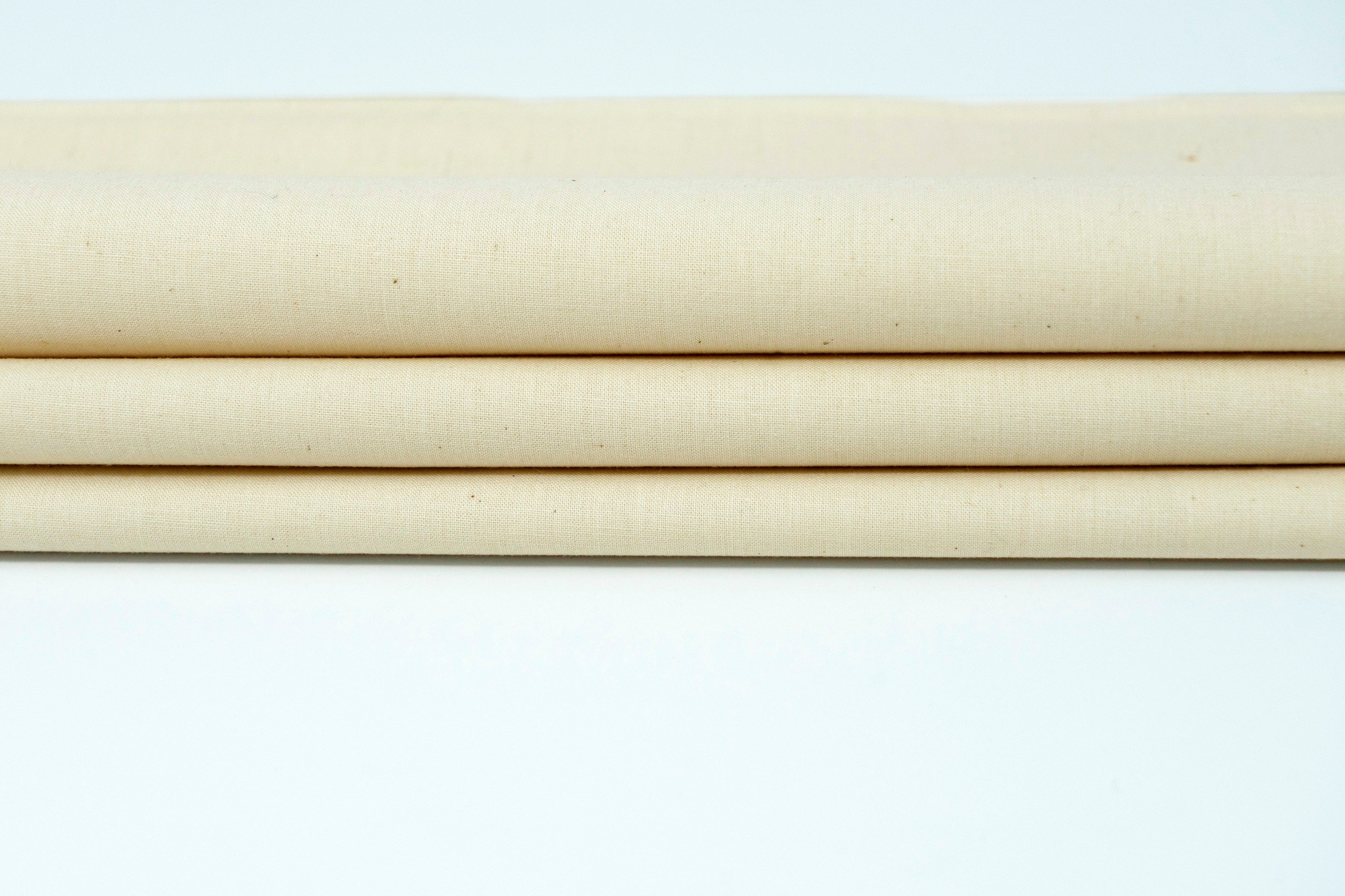 100% Cotton 44/45" Wide Solid Color Muslin, Unbleached, Off-White, by 10 Yards