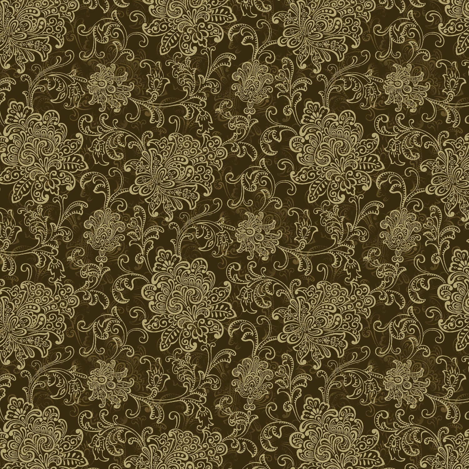 Waverly Inspirations Cotton Duck 54" Large Scroll Cocoa Color Sewing Fabric by the Yard