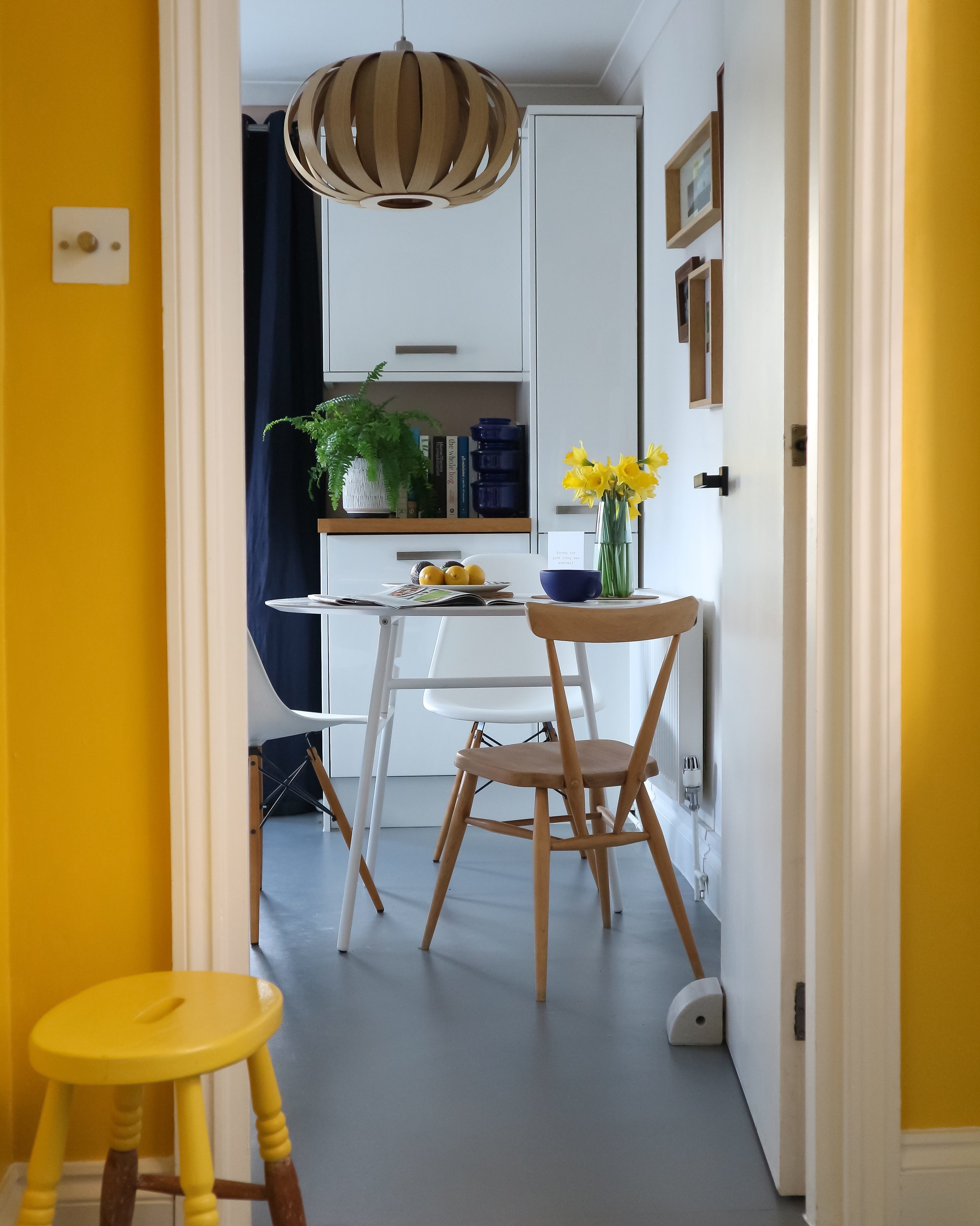 Yellow walls and Urchin pendant