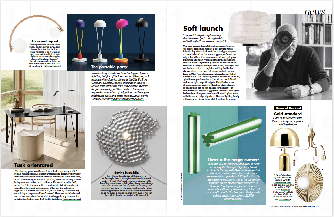 Page 172-173 of the December 2023 issue of Elle Decoration.