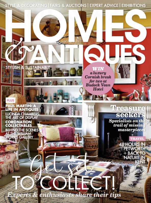 front cover of the April 2023 issue of Homes & Antiques.
