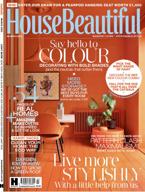 Front cover of the March 2023 issue of House Beautiful.