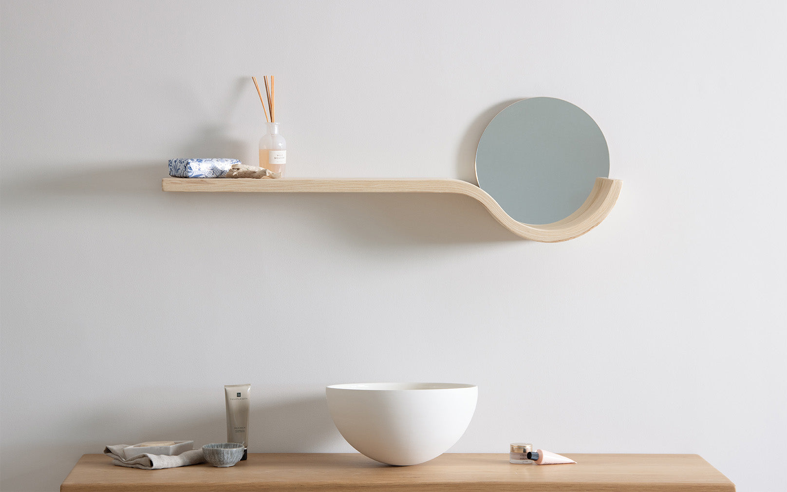 tom raffield new esun shelf with mirror