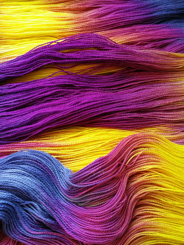hand-dyed warp for weaving