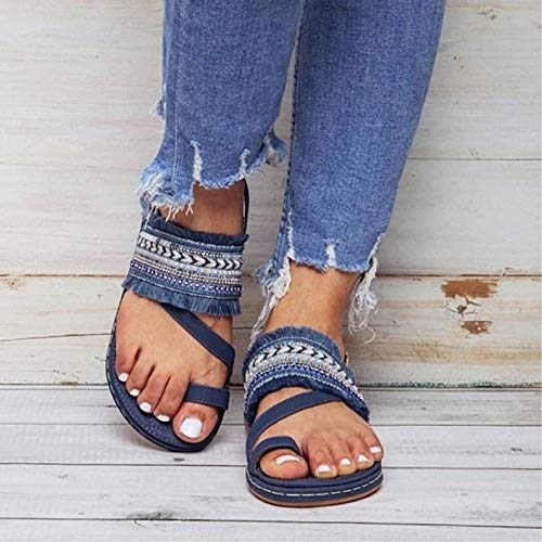 navy blue summer flats