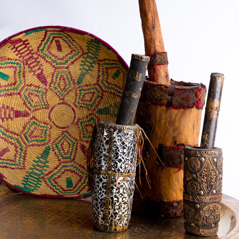 Vintage Moroccan Decor - Timber Herb Grinder Mortar and Pestle