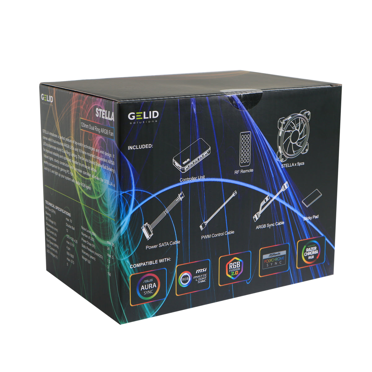 ARGB-kompatibel Standard 12V RGB und 5V ARGB Gelid Solutions RGB 1-to-4 Splitter Schlie/ßen Sie bis zu 4 RGB-Ger/äte an.
