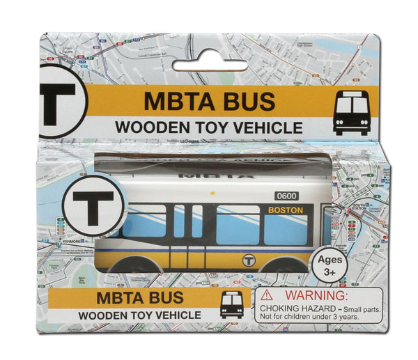 MBTA Wooden Toy Bus - Runs on Train Tracks – MBTAgifts by WardMaps LLC