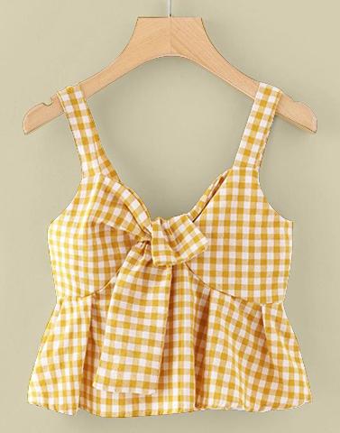 yellow gingham crop top