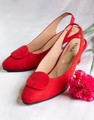 red slingback kitten heels