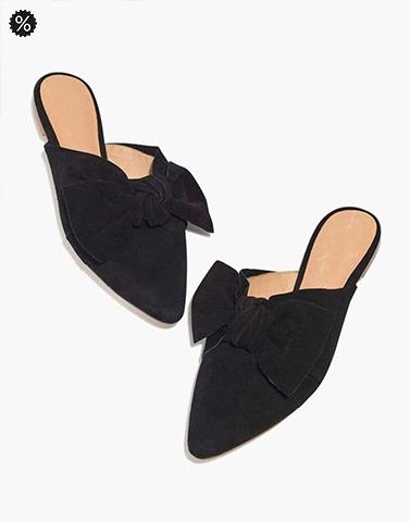 black suede mule